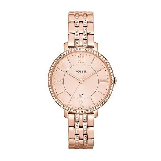 Jacqueline Three-Hand Rose Gold-Tone Stainless Steel Watch