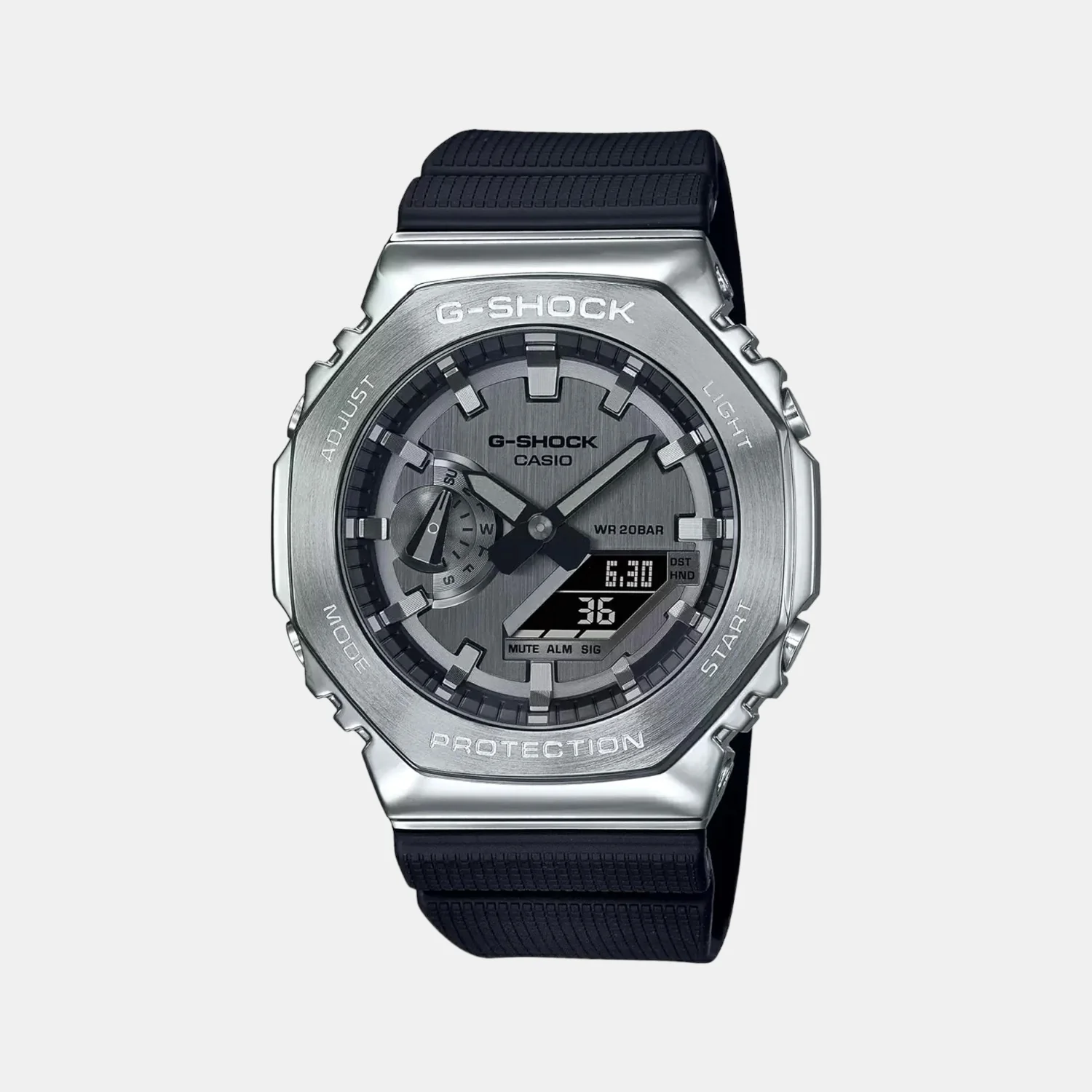 G-SHOCK GM 2100 SILVER BLACK PRIMIUM QUILTY WATCH with og box